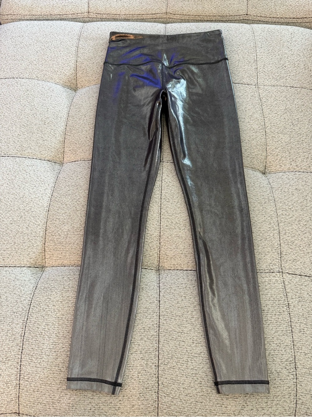 Athleta Metallic Black High-Rise Leggings